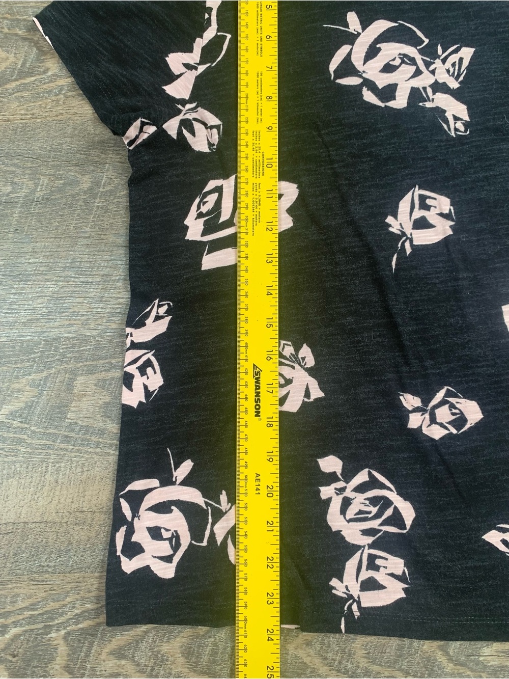 Sanctuary Whimsigoth Black Tee with Feminine Pink Rose Print - Picture 4 of 5